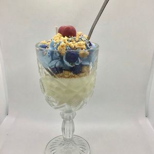 Blueberry cobbler handmade dessert soy candle
